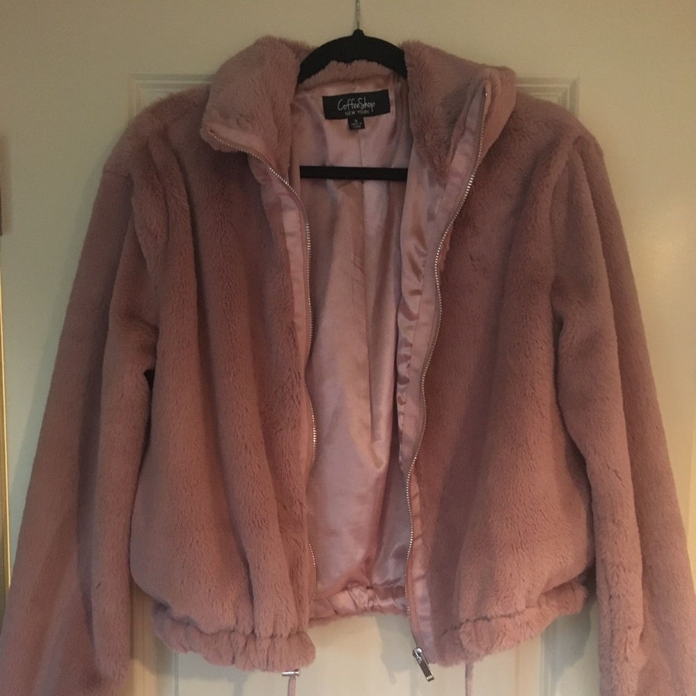 Pink Faux Fur Coat